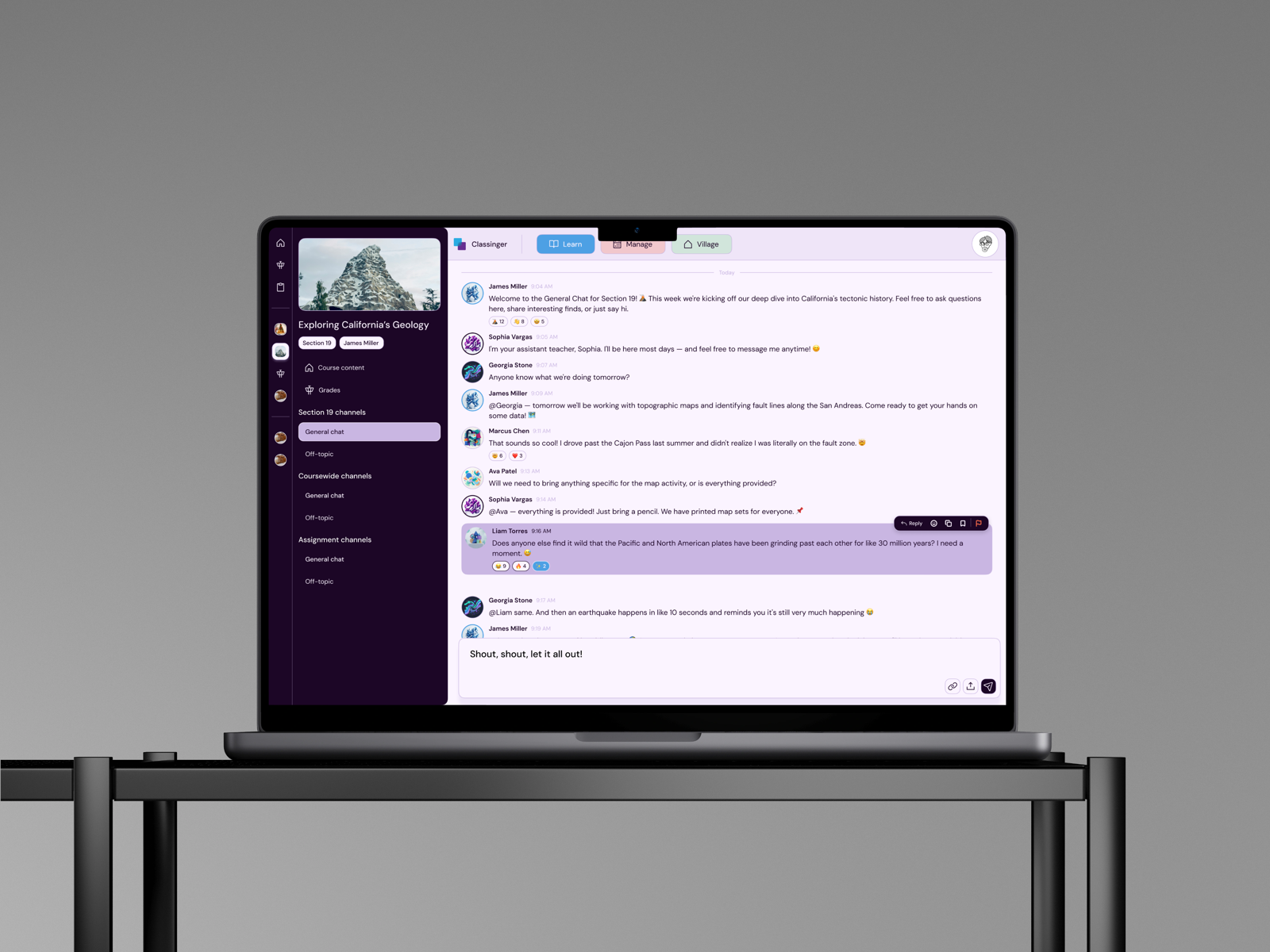 Learn, shown on a laptop